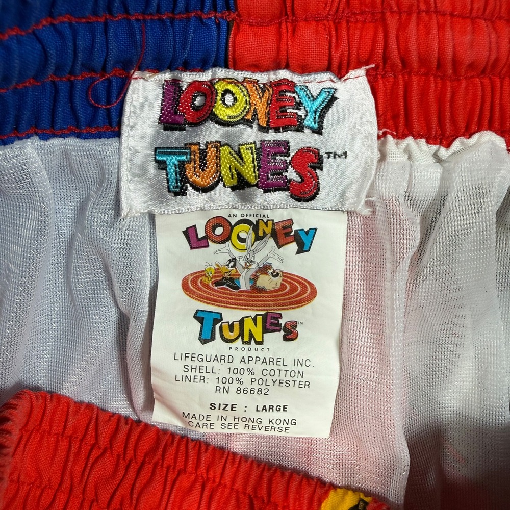 Vintage Looney Tunes Bugs Bunny Baseball Shorts Mens Large Elastic 90s Graphic - Picture 5 of 6